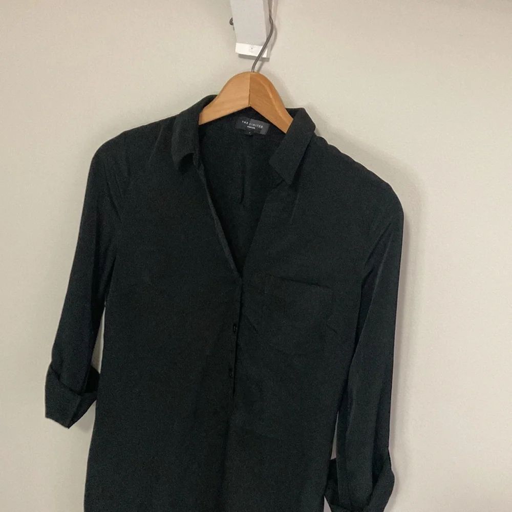 The Limited Ashton Dress, Black button down, size small, v-neck - Picture 3 of 6